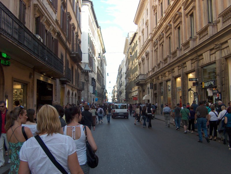 Via del Corso, set mod Piazza del Popolo