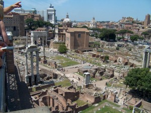 Forum Romanum set fra Palatinerhøjen