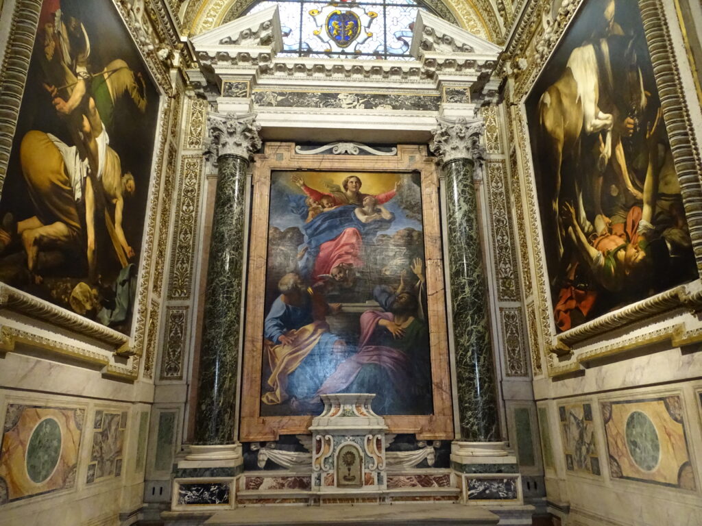 Cerasi-kapellet med værkerne af Caravaggio